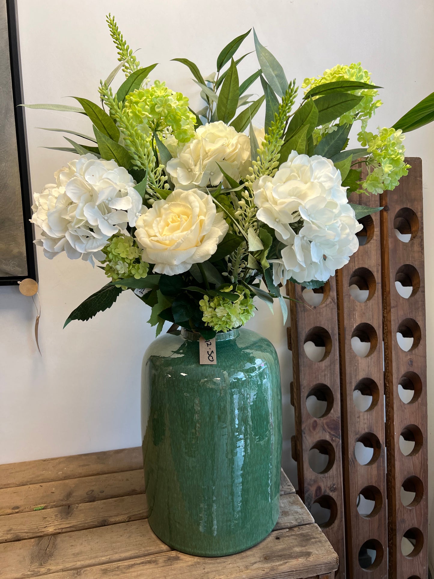 ZIJDEN | BOEKET | WIT | GROEN