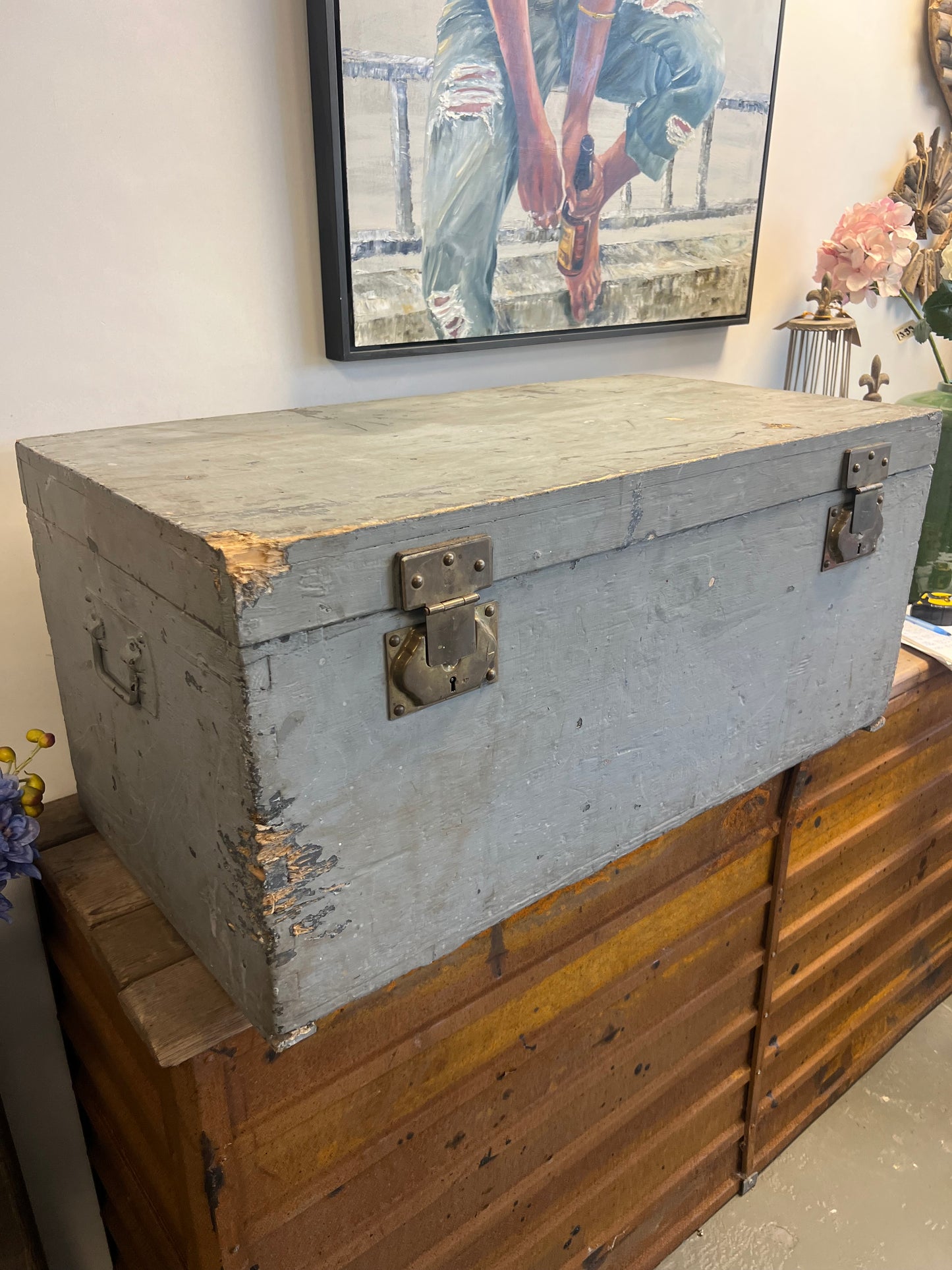 OUDE | HOUTEN | DEKEN | KIST