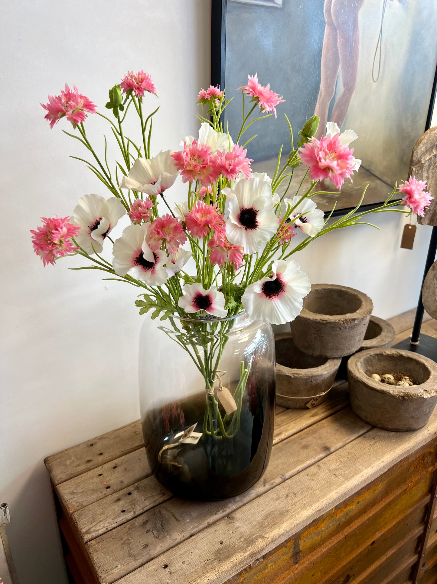ZIJDEN | PLUKBOEKET | ROZE | WIT