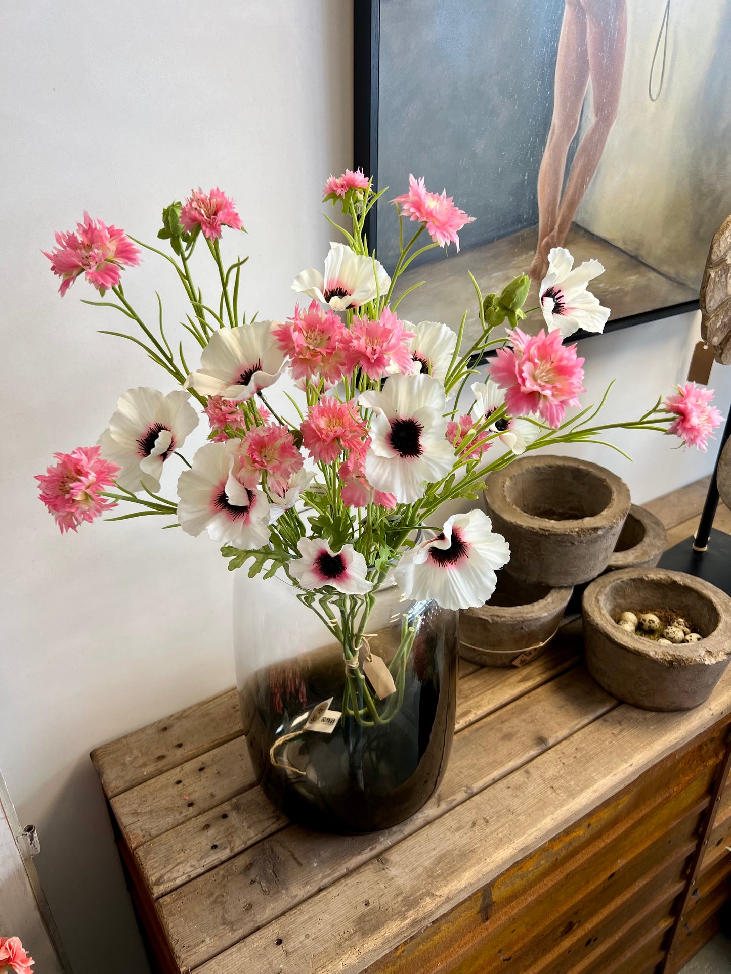 ZIJDEN | PLUKBOEKET | ROZE | WIT