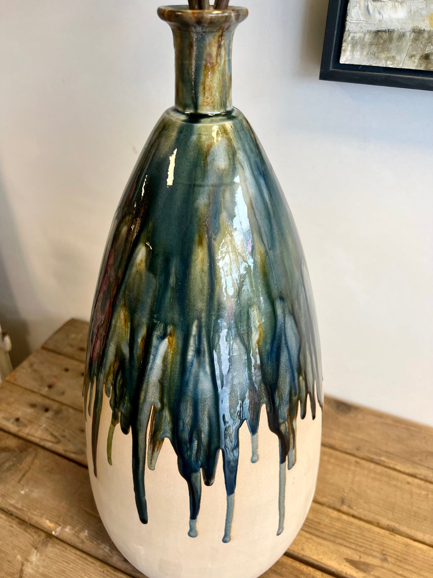 VAAS | J-LINE | VERF | KERAMIEK | GROEN | BLAUW | 51 CM