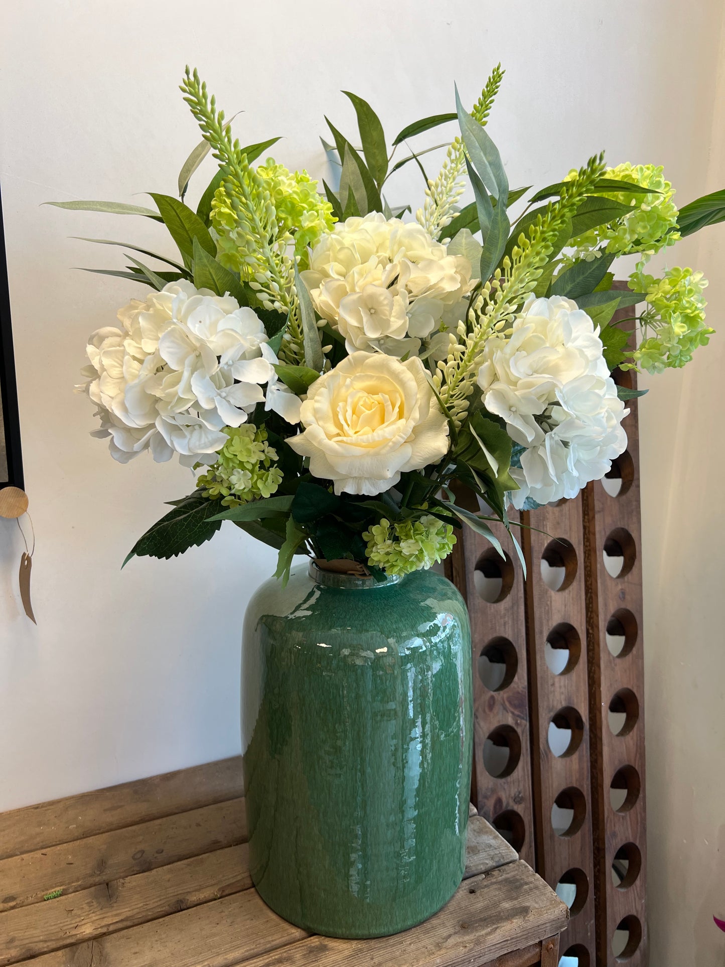 ZIJDEN | BOEKET | WIT | GROEN