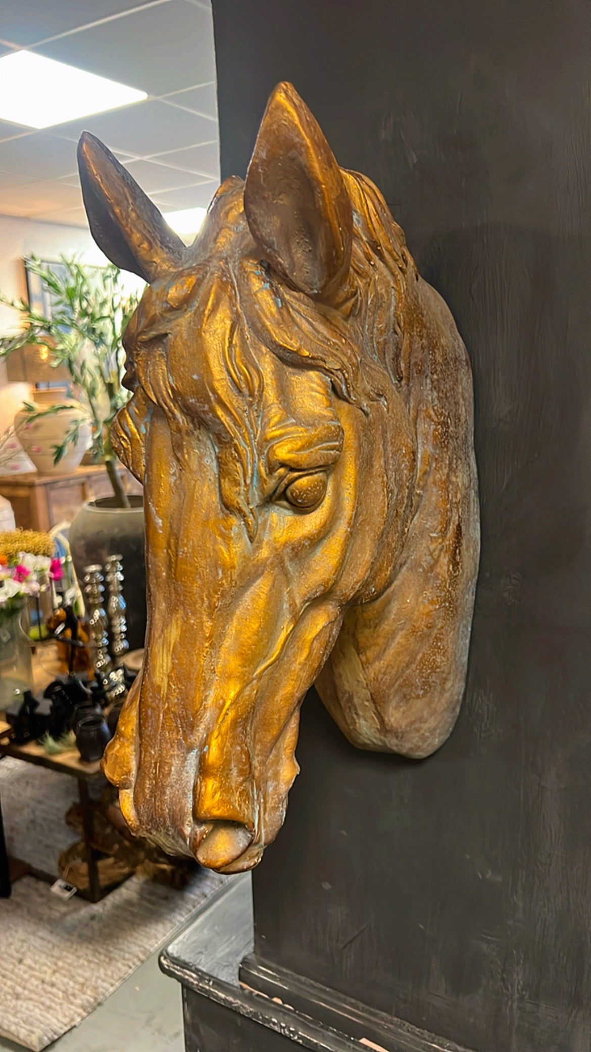 PAARDENHOOFD | GOUD | POLISTONE