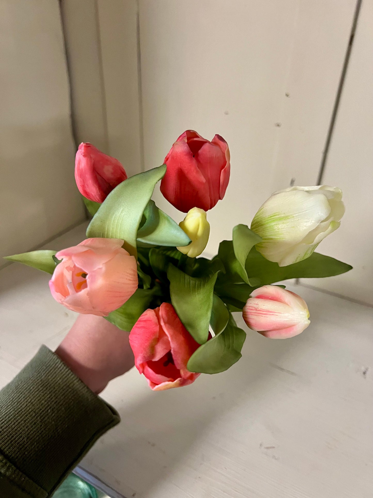 TULPEN | GEMENGD | ROZE | WIT | SILICONE | REAL | TOUCH