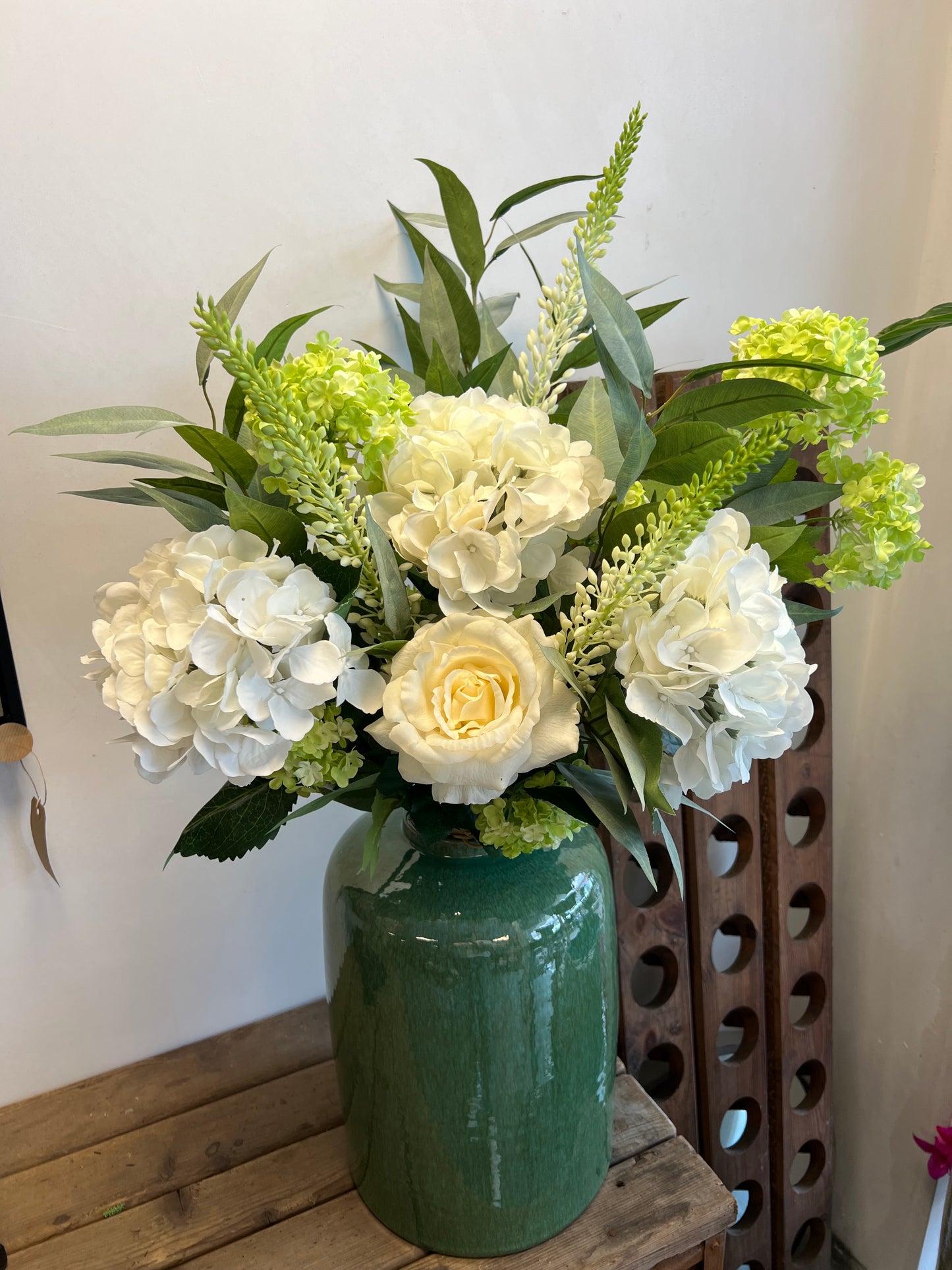 ZIJDEN | BOEKET | WIT | GROEN
