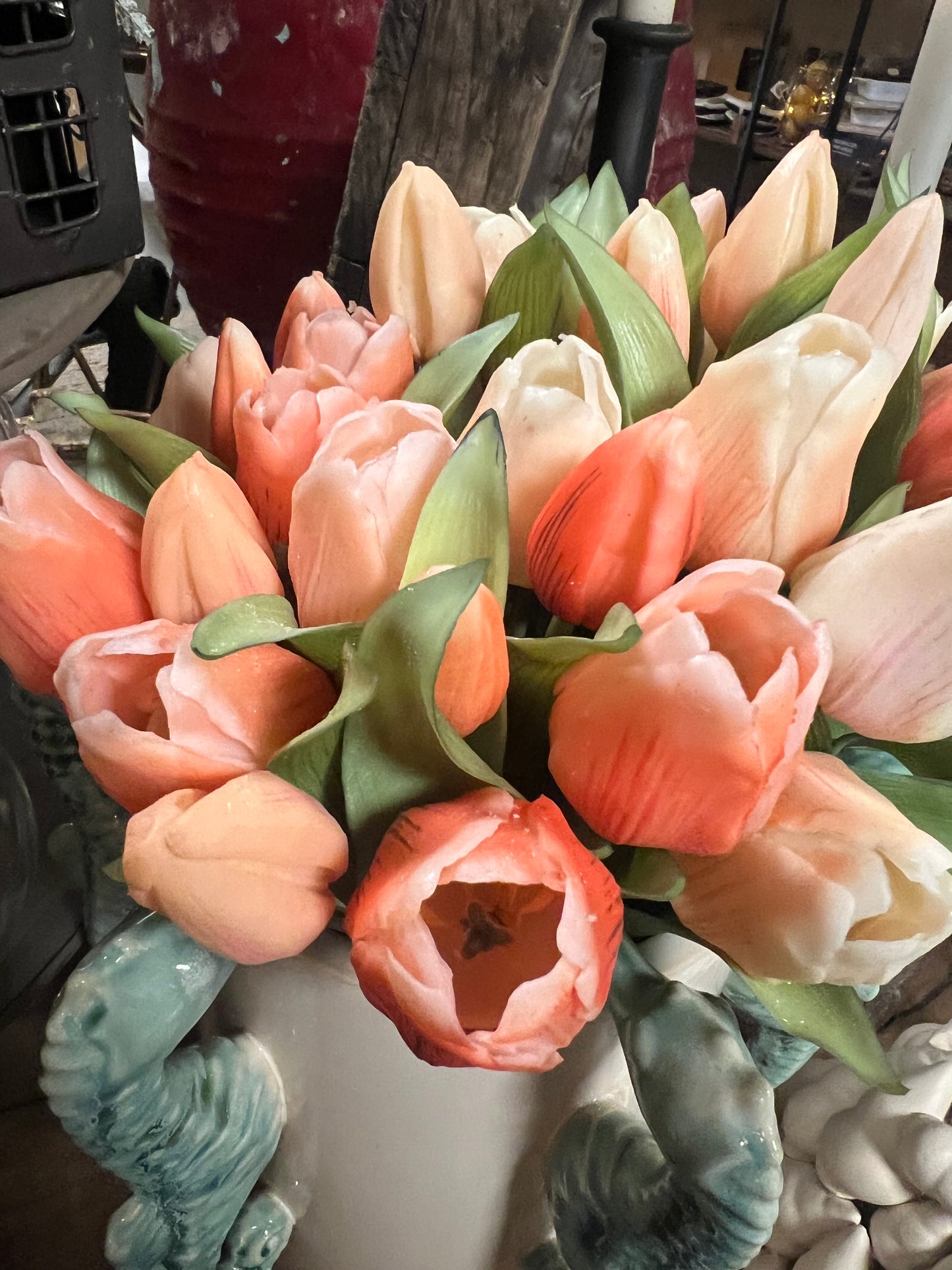 REAL | TOUCH | TULPEN | KORT | WIT | PEACH