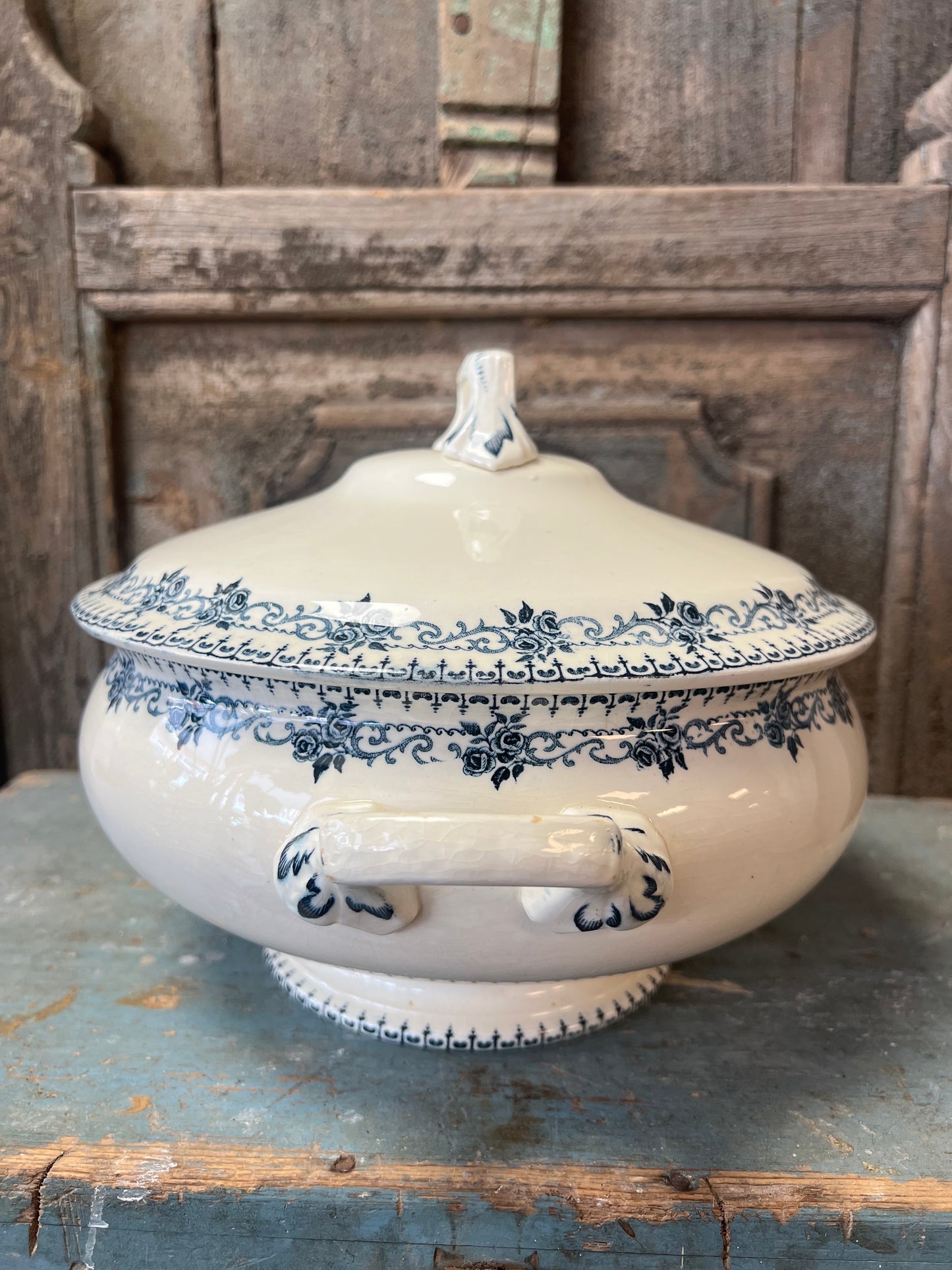 DEKSCHAAL | BLAUW | BEIGE | BROCANTE