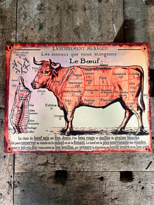 TEKSTBORDJE | KOE | LE | BOEUF | MIDDEL