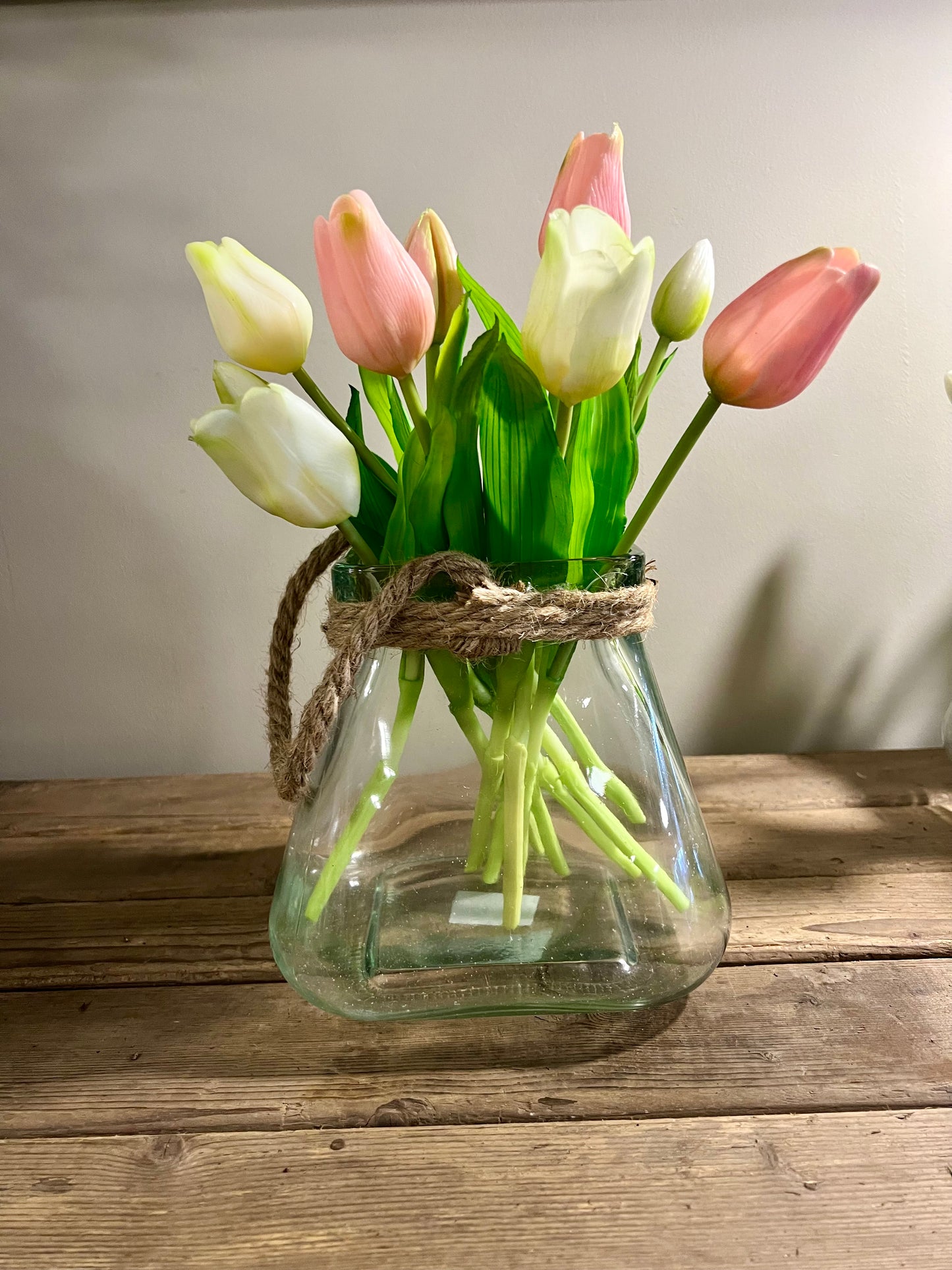 KUNST | TULPEN | GEMENGD | ROZE | WIT | INCL | VAAS
