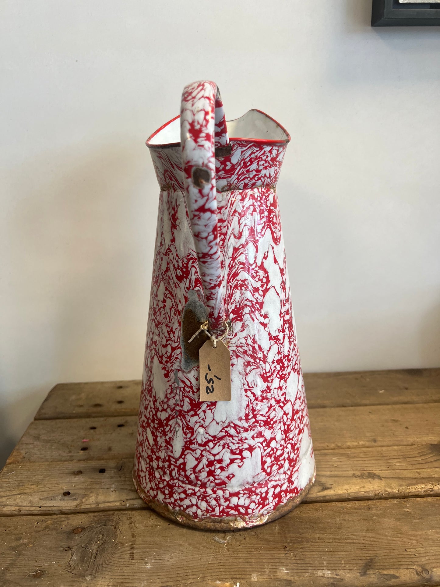 EMAILLE | FRANSE | WATERKAN | BROCANTE | ROOD | WIT
