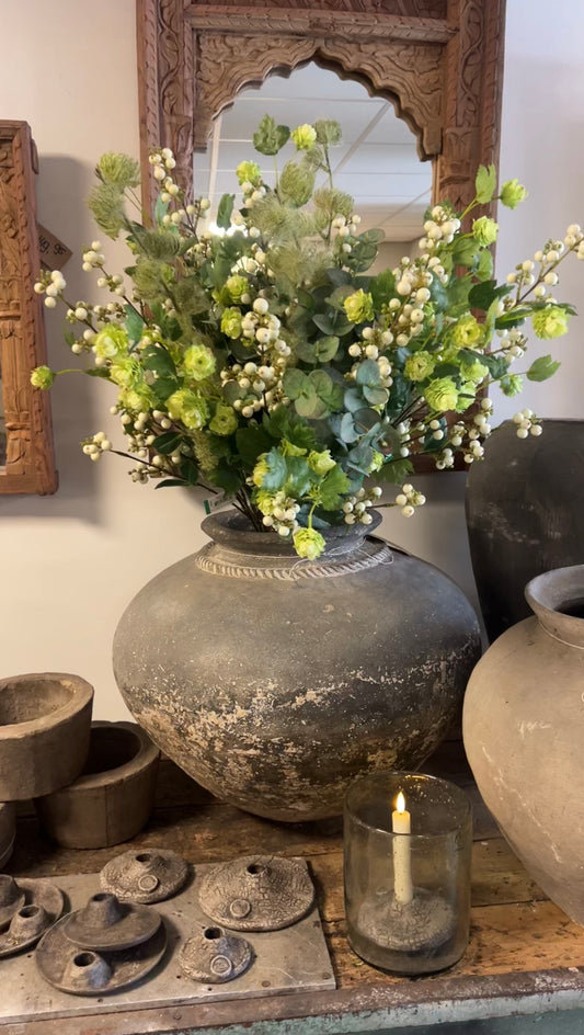 KUNST | BOEKET | GROOT | EUCALYTUS | CLEMATIS | HOP | WITTE BES