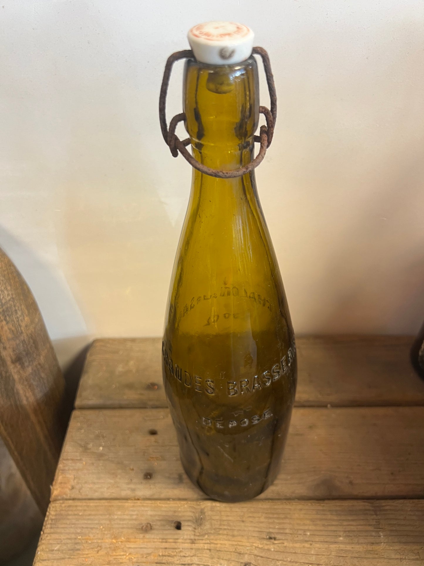 OUDE | FLESSEN | MET | PORSELEINEN | DOP | BROCANTE