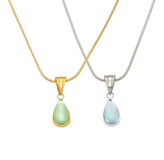 KETTING | MET | DRUPPEL | GOUDKLEURIG | EN | ZILVERKLEURIG | STAINLESS STEEL