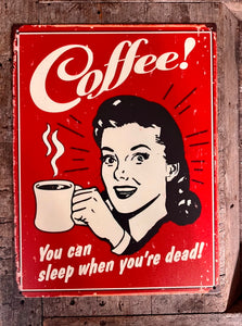 TEKSTBORDJE | COFFEE | ROOD | MIDDEL