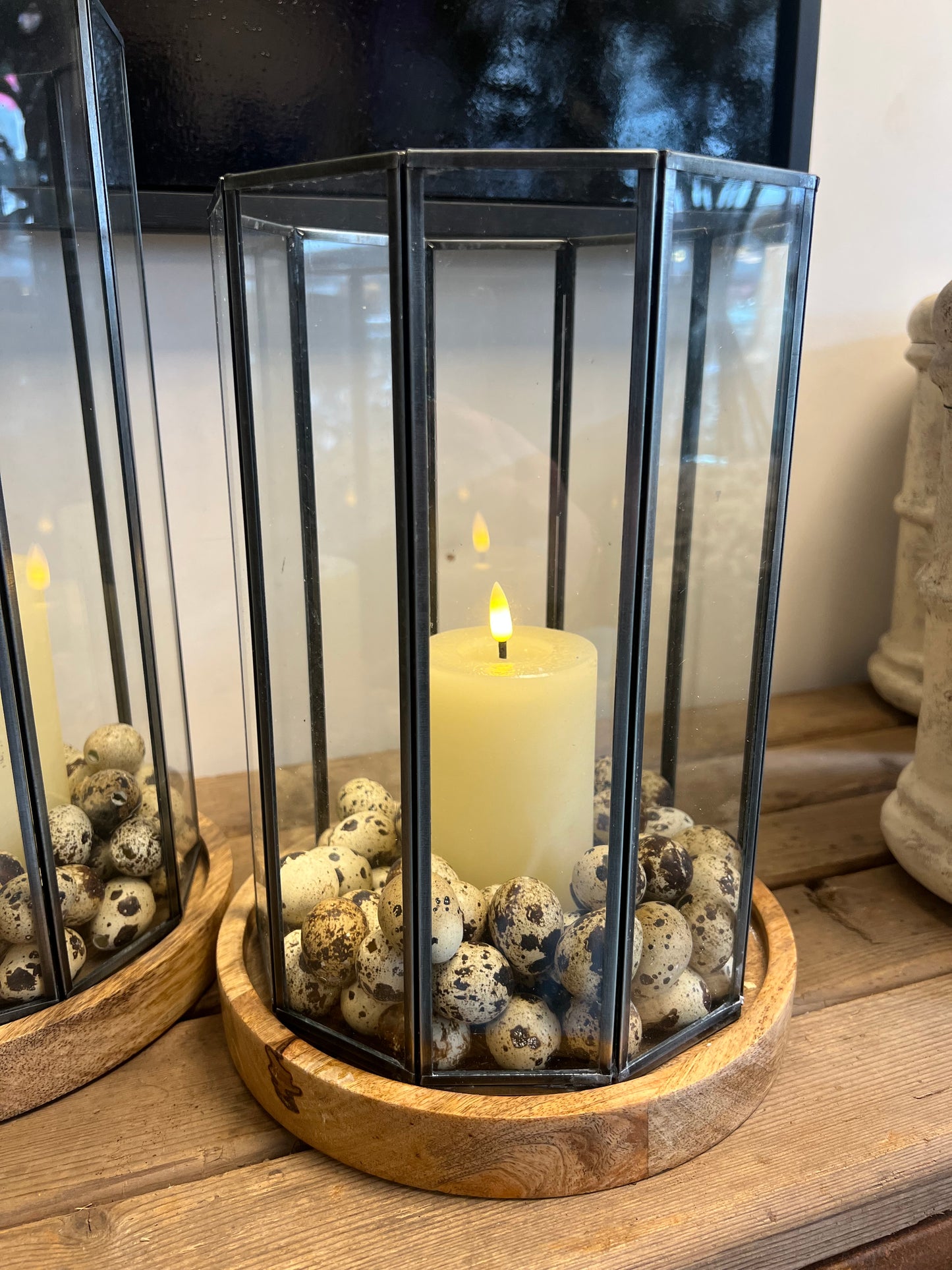 LANTAARN | ACHTHOEK | GLAS | MANGO | HOUT