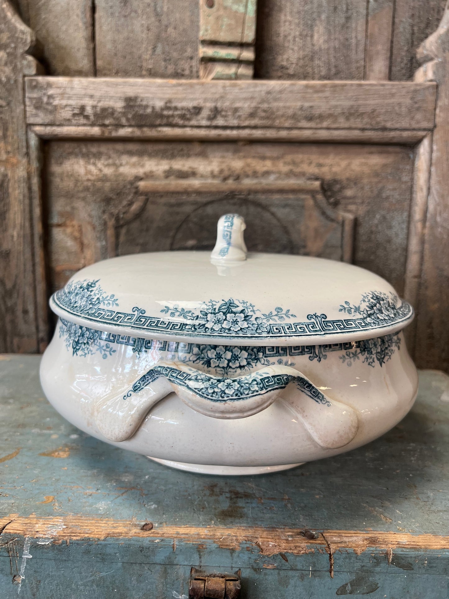 DEKSCHAAL | BLAUW | WIT | BROCANTE