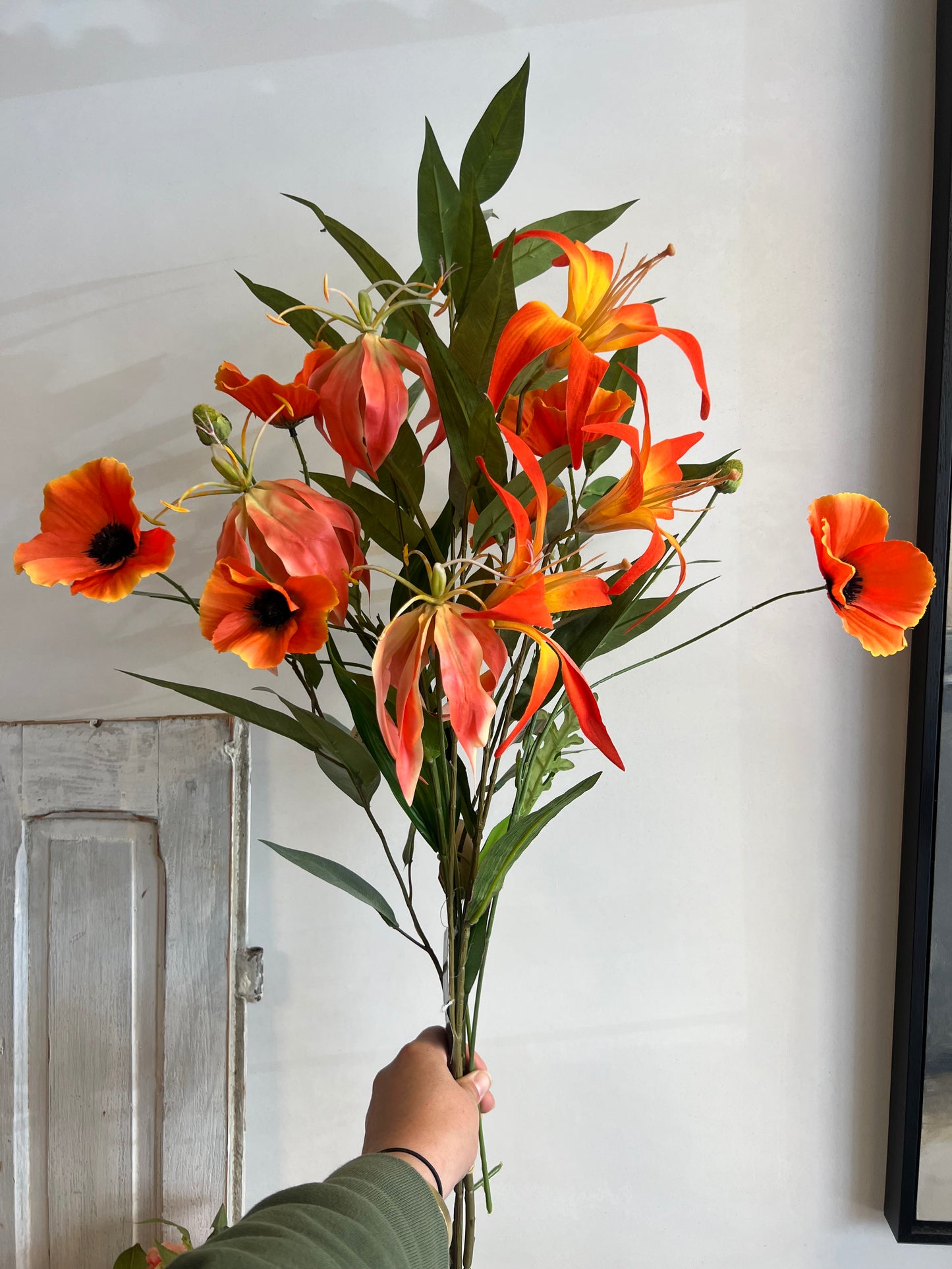 ZIJDEN | PLUKBOEKET | ORANJE | GROEN