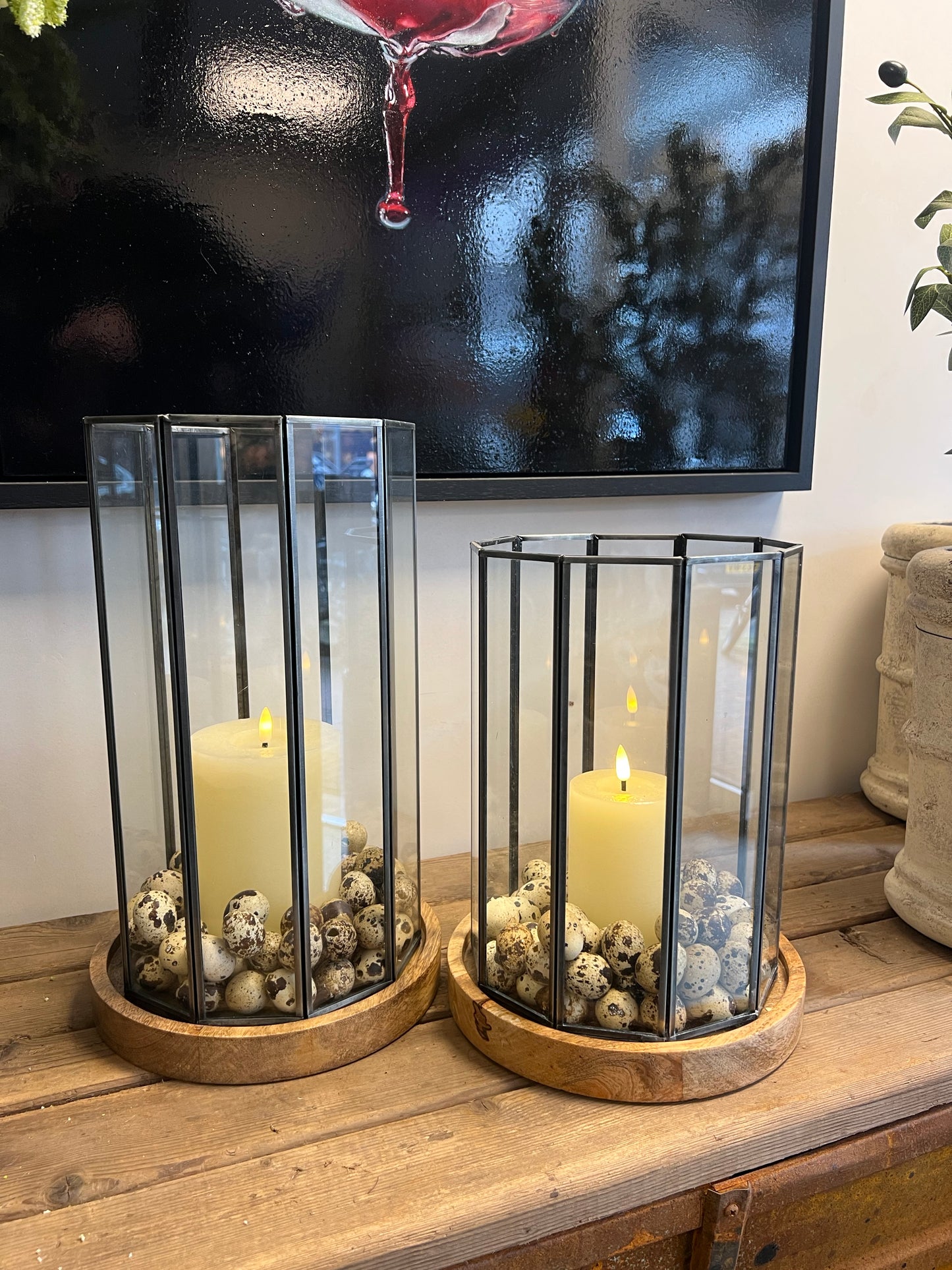 LANTAARN | ACHTHOEK | GLAS | MANGO | HOUT