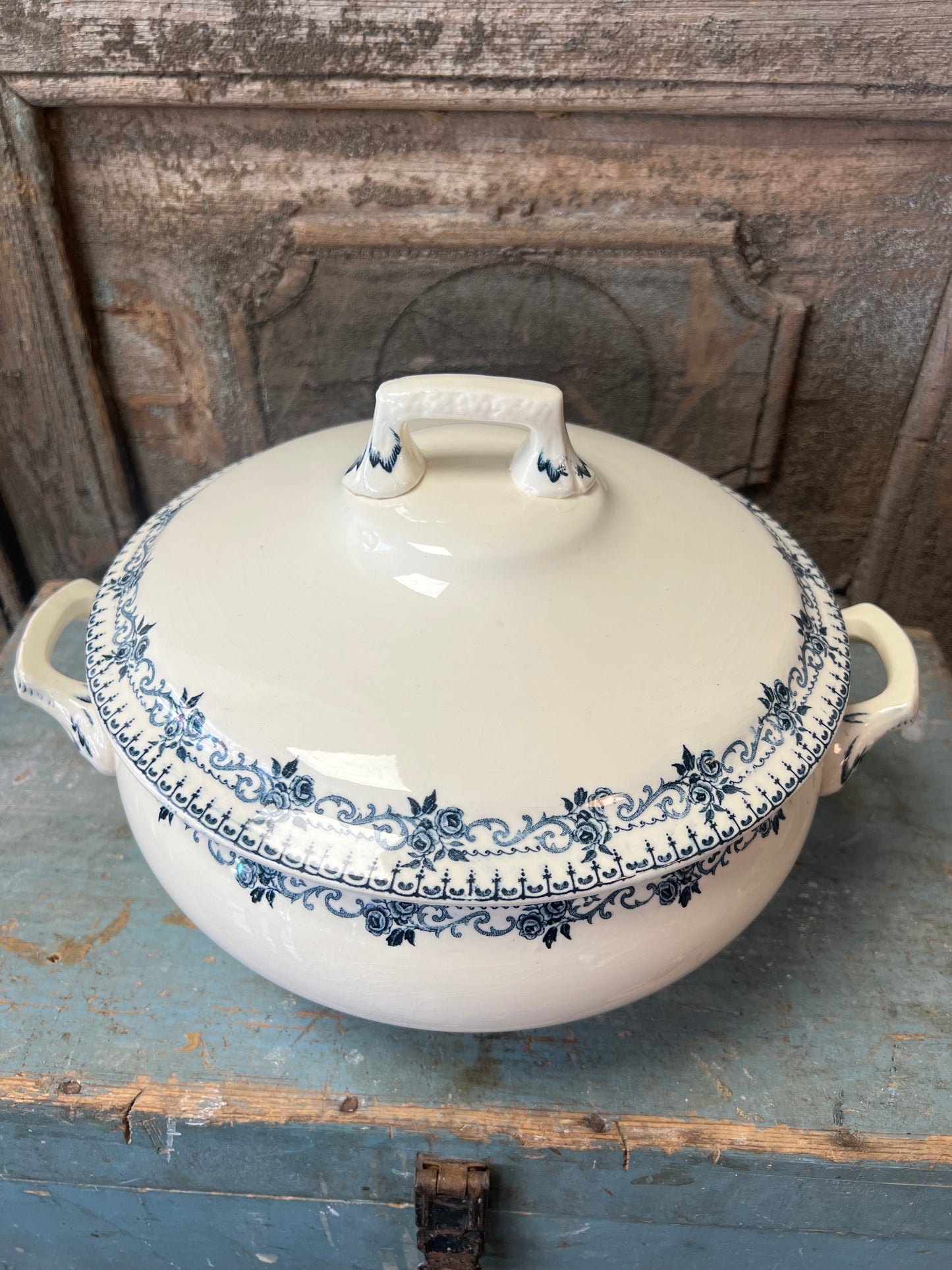 DEKSCHAAL | BLAUW | BEIGE | BROCANTE