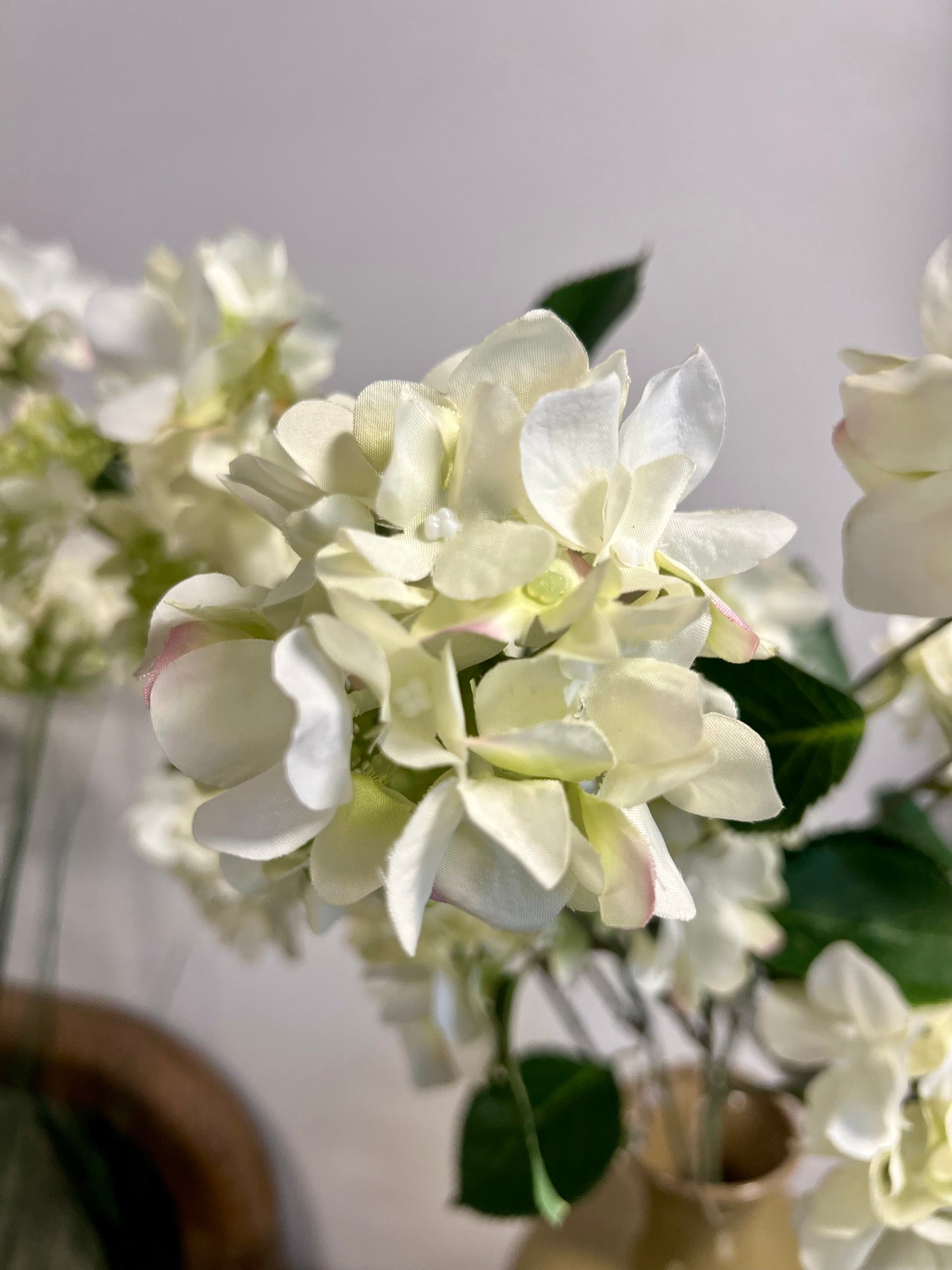 ZIJDEN | HORTENSIA | WIT | GROEN