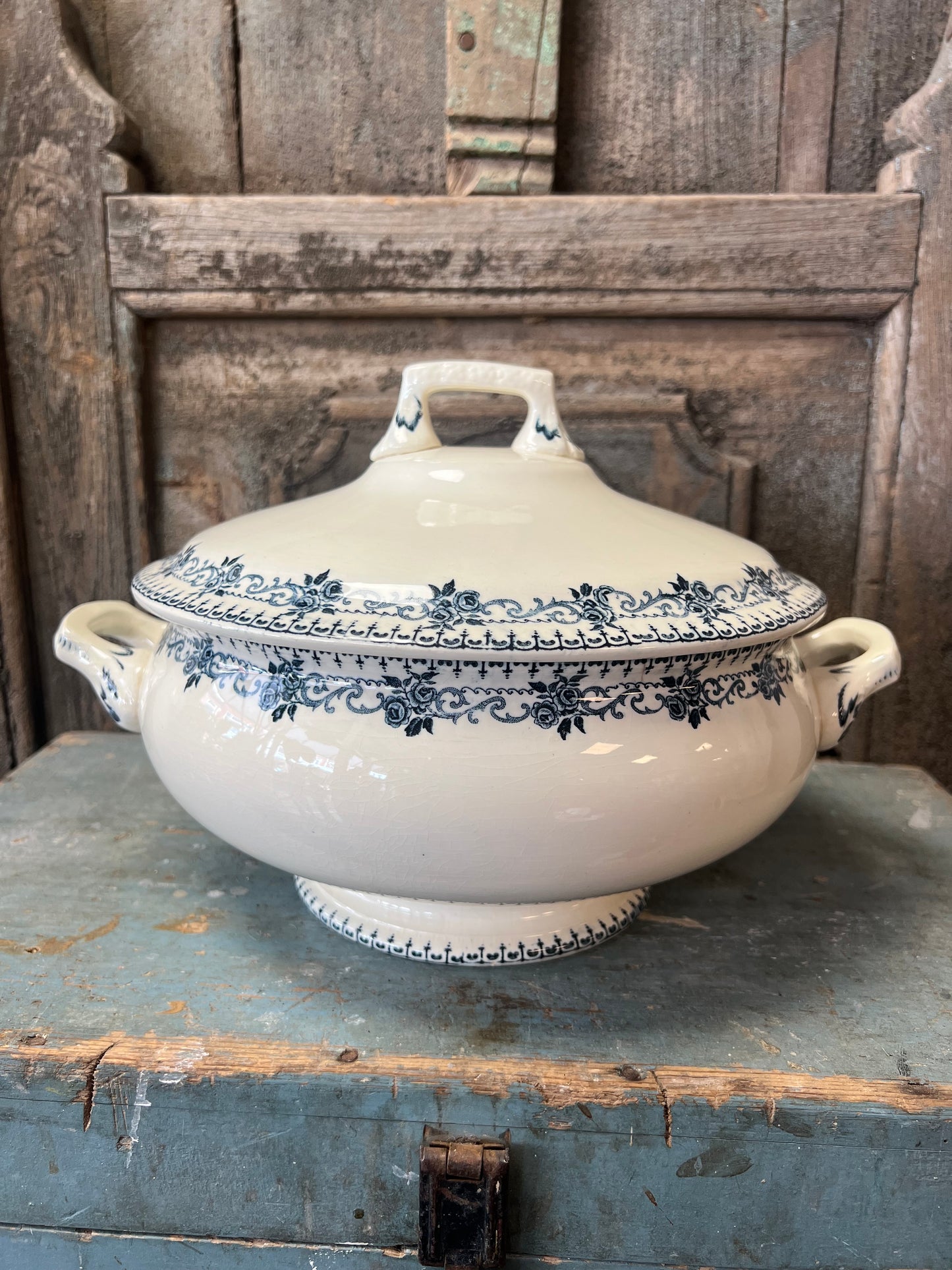 DEKSCHAAL | BLAUW | BEIGE | BROCANTE