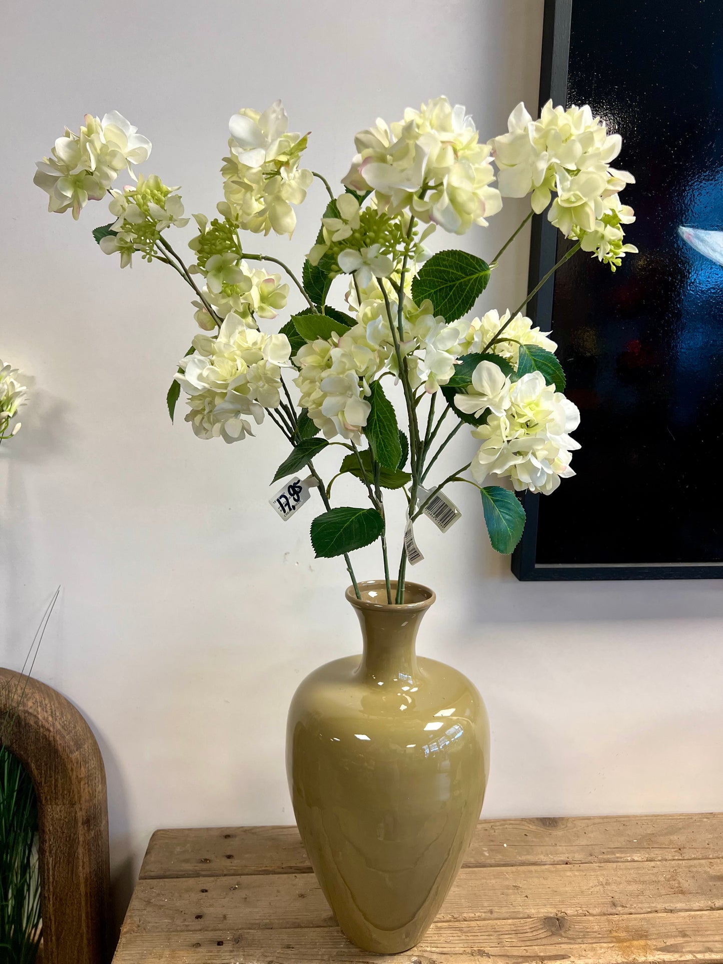 ZIJDEN | HORTENSIA | WIT | GROEN