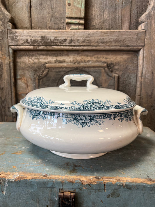 DEKSCHAAL | BLAUW | WIT | BROCANTE