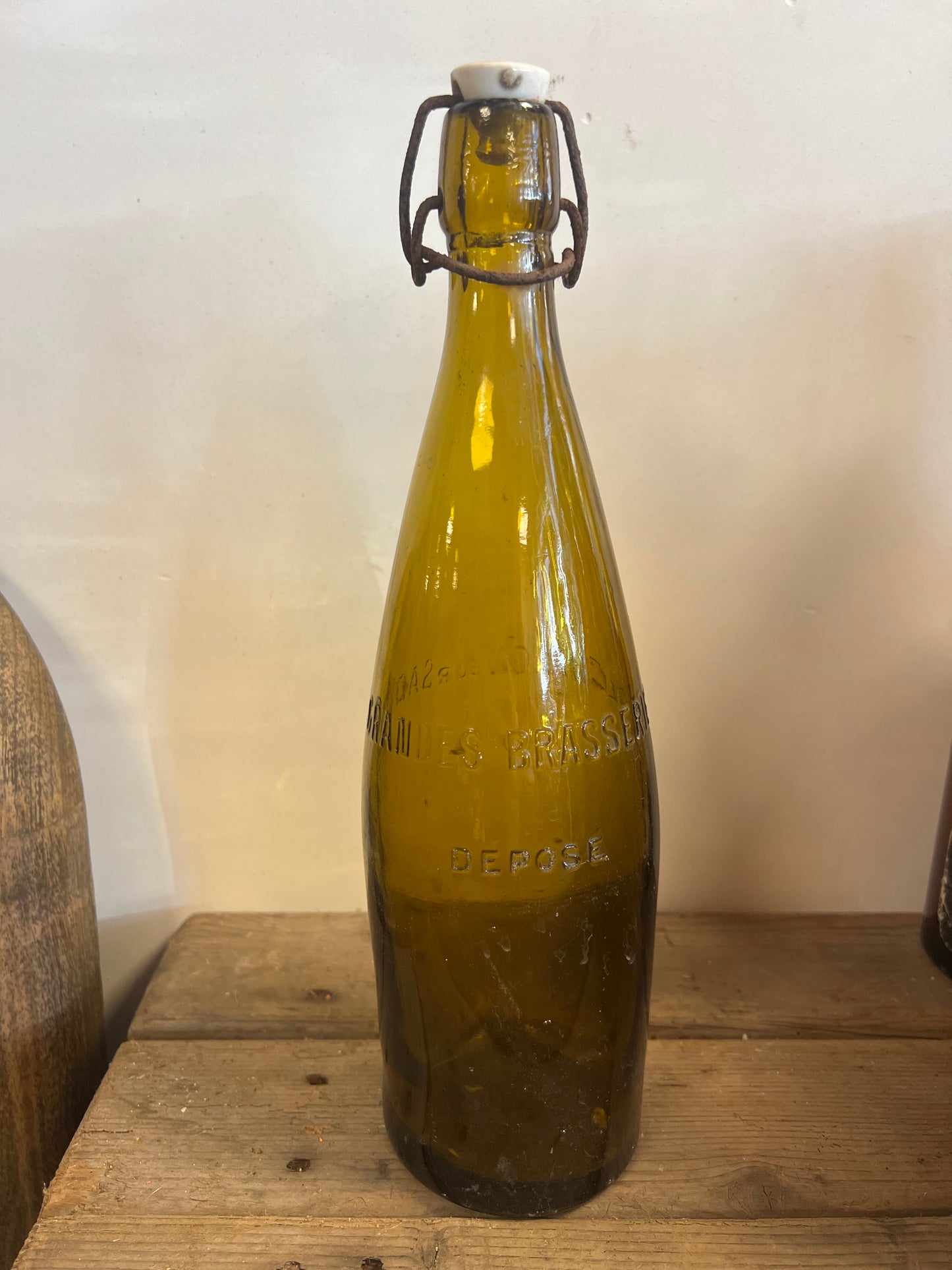 OUDE | FLESSEN | MET | PORSELEINEN | DOP | BROCANTE