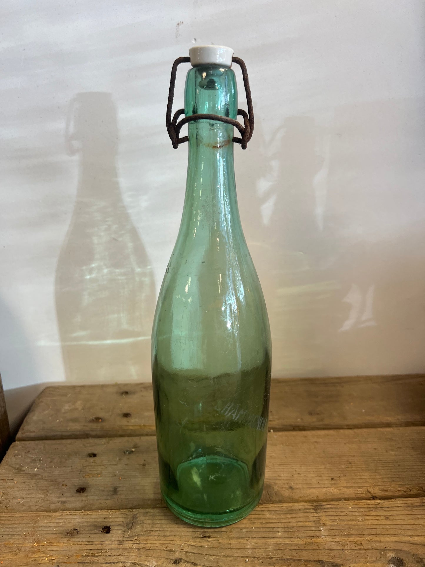 OUDE | FLESSEN | MET | PORSELEINEN | DOP | BROCANTE
