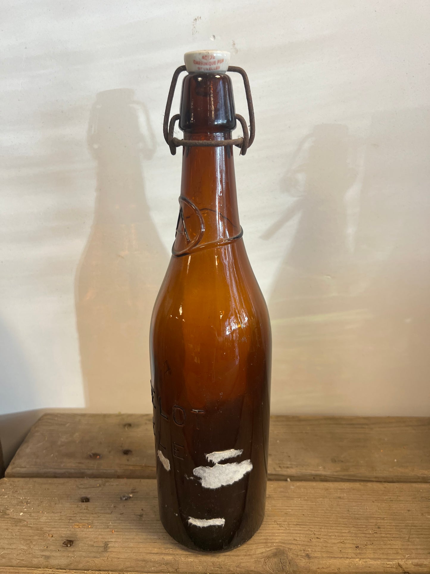 OUDE | FLESSEN | MET | PORSELEINEN | DOP | BROCANTE