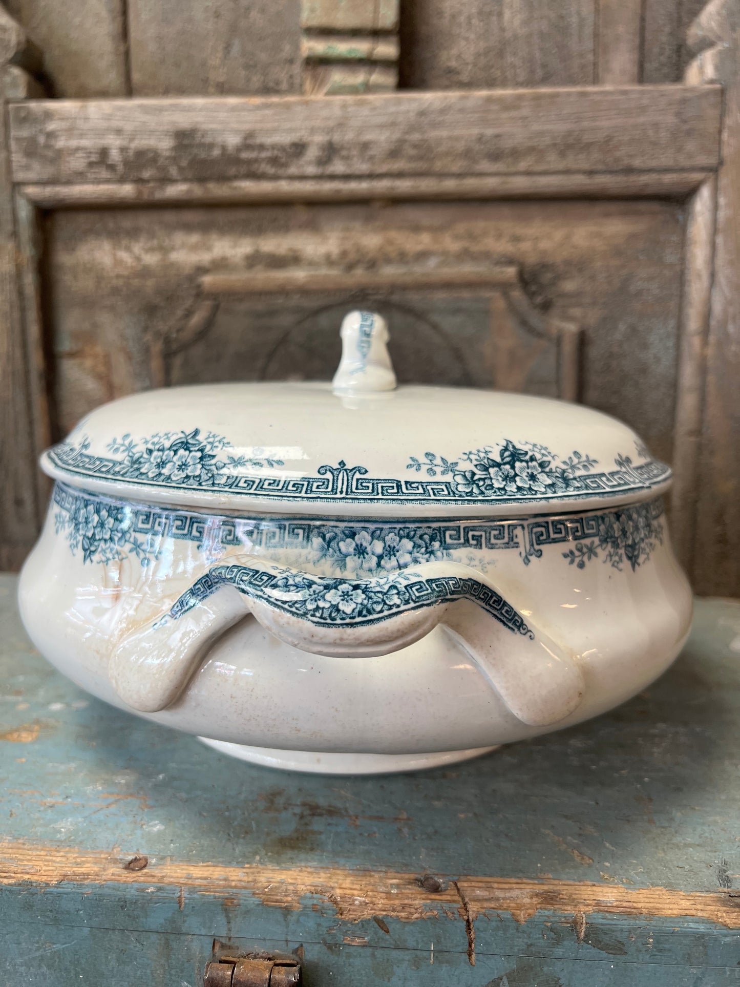 DEKSCHAAL | BLAUW | WIT | BROCANTE