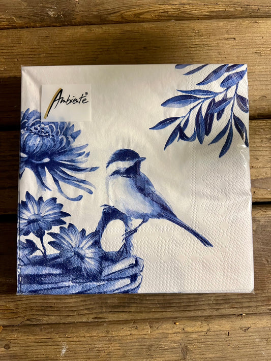 SERVETTEN | MUS | BLAUW | WIT