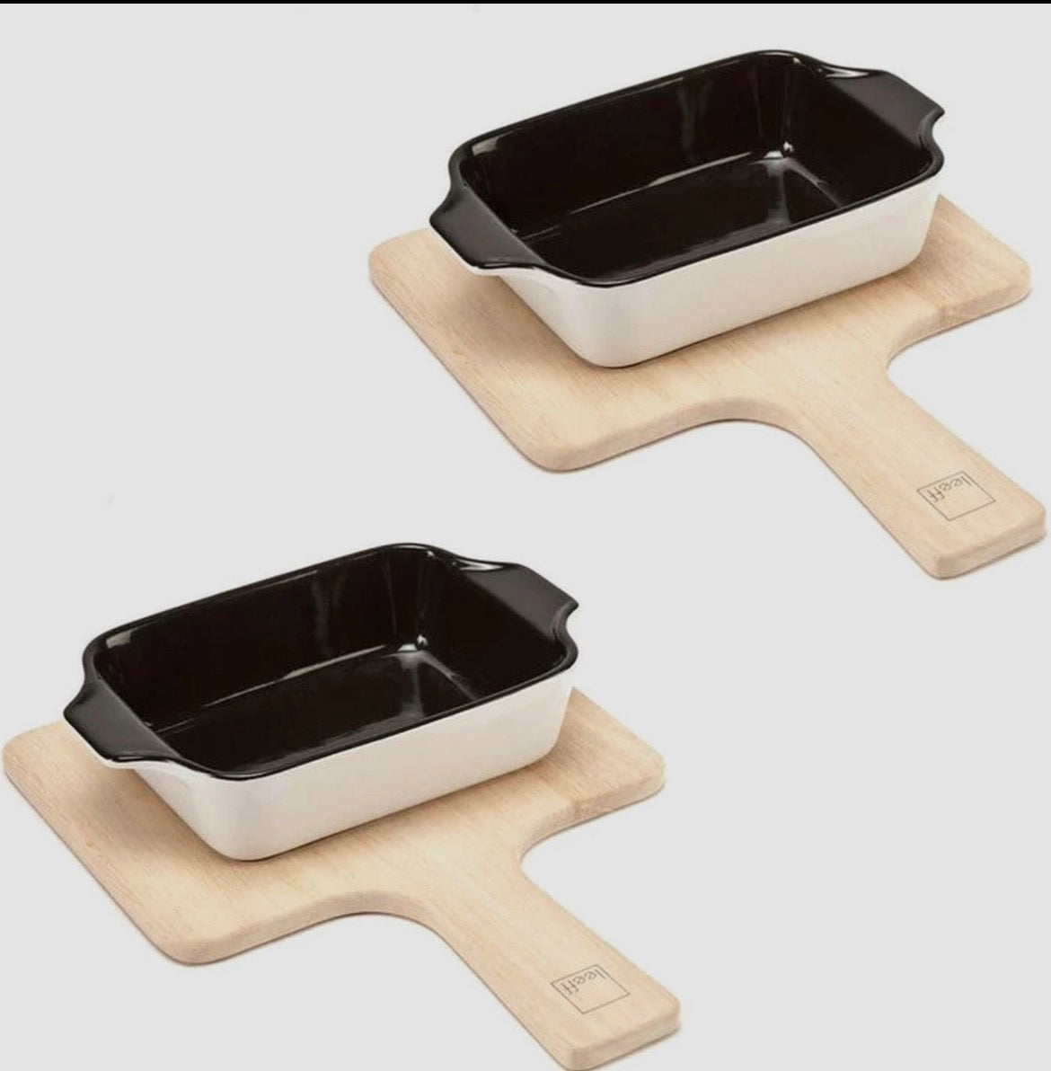 SET | VAN | 2 | LEEFF | MINI | OVENSCHAALTJES | OP | SERVEERPLATEAU