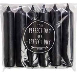DINNER CANDLES SHORT BLACK | SET OF 6
