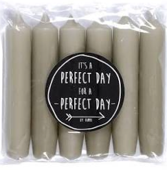 DINNER CANDLES SHORT EUCALYPTUS | SET OF 6