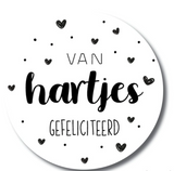 VAN HARTJES GEFELICITEERD | STICKER | 10 STUKS