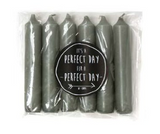DINNER CANDLES SHORT STONE GREY | SET OF 6