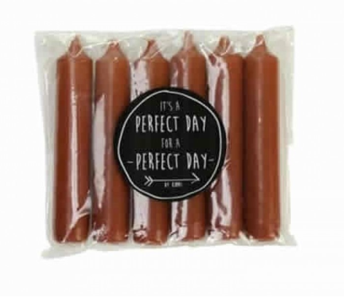 DINNER CANDLES SHORT CLAY | SET OF 6