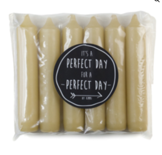 DINNER CANDLES SHORT SAND | SET OF 6