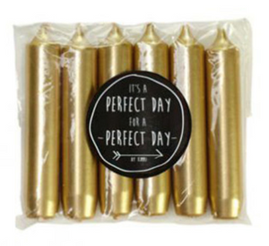 DINNER CANDLES SHORT GOLD | SET OF 6