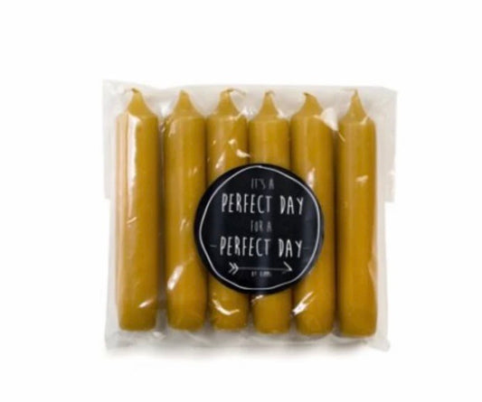 DINNER CANDLES | SHORT | OKERGEEL | SET OF 6