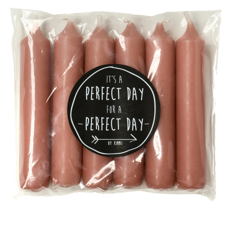 DINNER CANDLES | SHORT | BRIQUE | SET OF 6