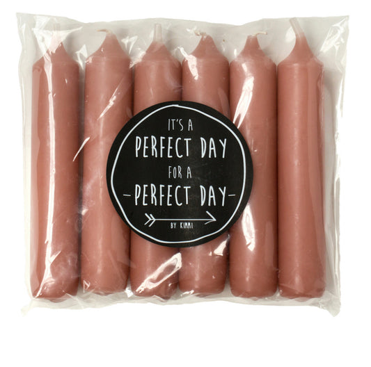 DINNER CANDLES | SHORT | BRIQUE | SET OF 6